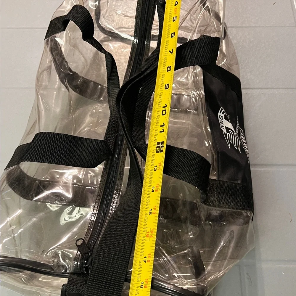 🔥SEE-THROUGH CLEAR & BLACK DUFFLE BAG WITH SHOULDER STRAP
